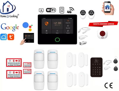 Draadloos alarmsysteem voor woning/camper/boot/caravan werkt met wifi en sim kaart en met spraakgestuurde apps. (Nederlands of Frans stem en tekst) ST01A-8