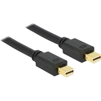 Delock 83475 DisplayPort-kabel Mini-displayport Aansluitkabel Mini DisplayPort-stekker, Mini DisplayPort-stekker 2.00 m Zwart Vergulde steekcontacten