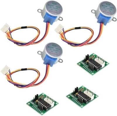 Stappenmotor set - Motoraandrijving - Robotica projecten - Inclusief driverbord - 3 stuks - Zwart
