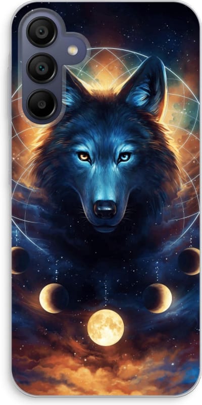 Case Company® - Hoesje geschikt voor Samsung Galaxy A15 hoesje - Wolf Dreamcatcher - Soft Cover Telefoonhoesje - Bescherming aan alle Kanten en Schermrand