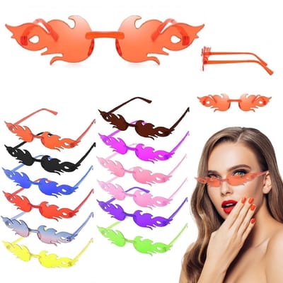 Allecto - Zonnebrillen - Kleurrijke Rimless Zonnebrillen voor Feestjes - 12 Stuks - Party Accessoires - Bescherming tegen UV-straling - Geschikt vo...