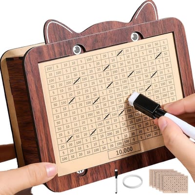 Geld Organizer Box - Houten Spaarpot - Budget Management - Geïntegreerde Teller - 17x12x6.5 cm - Houtkleurig