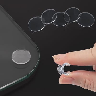 Zachte zelfklevende glazen tafelbumper - transparante pads voor bescherming tegen glijden en krassen (25 mm x 3 mm, 20 stuks)