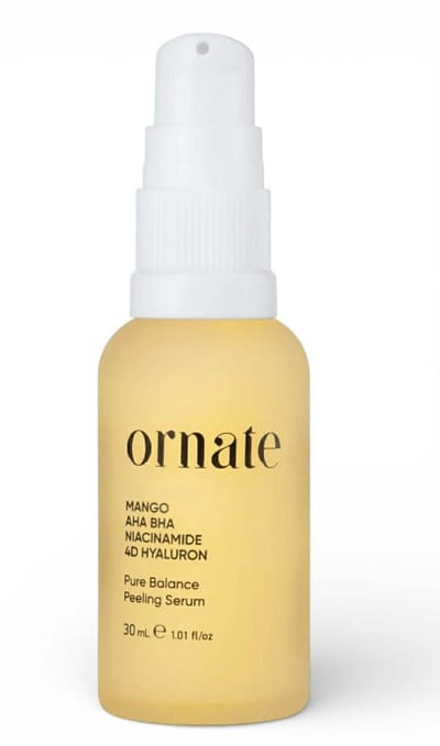 Ornate Pure Balance AHA & BHA Peeling Serum – Glycolzuur, Salicylzuur, Niacinamide & 4D Hyaluron met Mango-extract – Poriënverfijnend & Egaliserend Avondserum – 30 ml