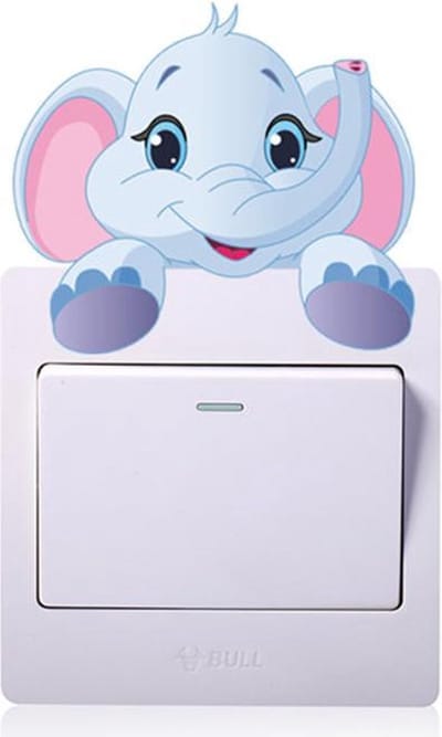 Hiden - Muurstickers Babykamer - Muurstickers Dieren - Huisdecoratie - Muurstickers Kinderkamer - Olifant