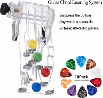 Knobbout Music United, gitaar akkoord leer systeem. kleur codes.