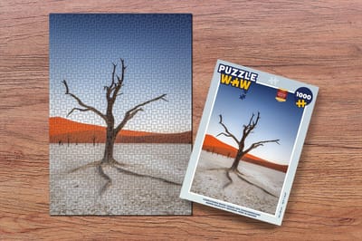 Puzzel Camelthorn boom tijdens een zonsondergang Namib-Naukluft National Park in Namibie - Legpuzzel - Puzzel 1000 stukjes volwassenen