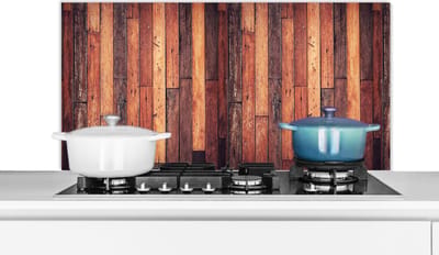 Spatscherm keuken 100x50 cm - Kookplaat achterwand Plank - Vintage - Patroon - Muurbeschermer - Spatwand fornuis - Hoogwaardig aluminium