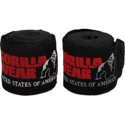 Gorilla Wear Boksbandages - Elastische Handwraps voor (Kick)boksen & MMA - Pols- en Knokkelbescherming - 2 Stuks - S / 2.5m - Zwart