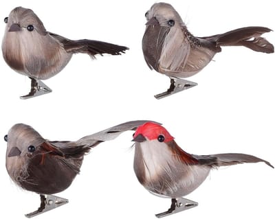 Kunstmatige Vogels met Veren en Klemmen voor Tuinversiering, Miniatuur Ornamenten en Decoratie voor Bruiloften en Feestdagen