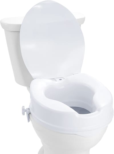 10 cm Verhoogde Toiletbril - 300 lbs Gewichtscapaciteit - Universele Toiletbrilverhoger met Schroefstangvergrendeling - Voor Ouderen, Gehandicapten, Patiënten, Zwangere Vrouwen - Medisch Gebruik