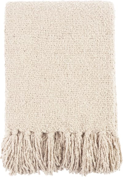 Mistral Home - PLAID - bouclé - 130 x 170 cm - effen kleur - Écru- Duurzaam