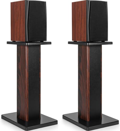 Houten Speaker Stand - Versterker Ondersteuning - Muziek Luisteren - Zandvuldicht Ontwerp - 50 cm Hoog - Bruin