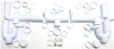 Dubbele Sifon - Afvoer Aansluiting - Dubbele Afvoer - Extra Lange T-50 - 1 1/2 Inch