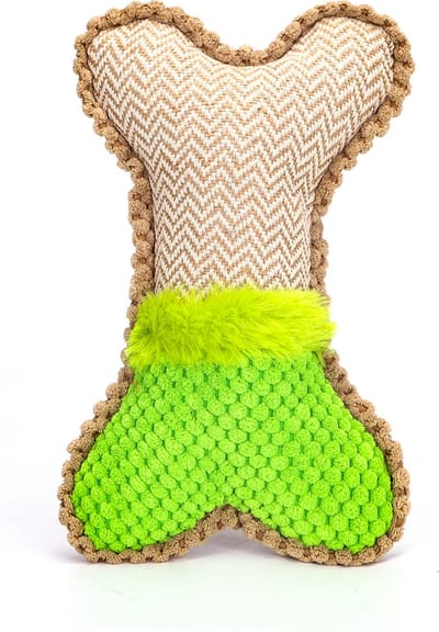 Nobleza Pluche hondenspeeltje - Honden Speelbot - Hondenspeelgoed pluche bot - Piepspeelgoed - Groen