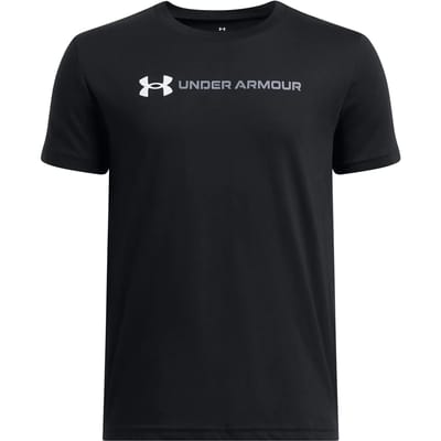 Under Armour UA B LOGO WORDMARK SS Unisex Sportshirt - Zwart - Wit - Grijs