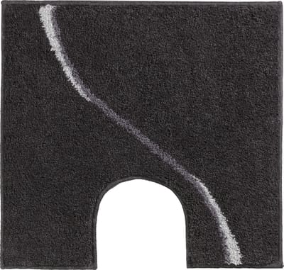 Casilin WC-mat Antislip Carve - 60x55cm - Met Uitsparing - Waterabsorberende Badmat - Wasbaar en Sneldrogend - Acryl - Grey