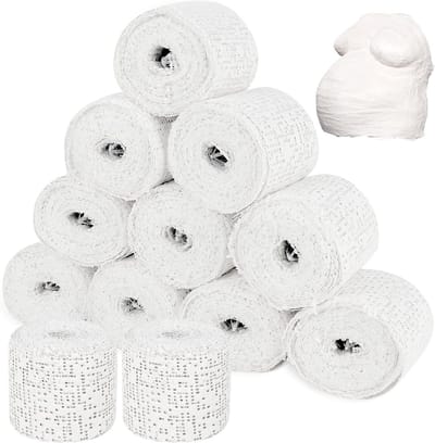 Set van 12 Baby Buik Pleisters - Sneldrogende Pleisterbandages voor Creatief Gebruik, Modelbouw en Handwerk, 5 cm x 2.7 M