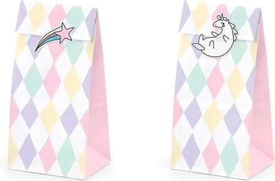 PartyDeco Traktatie Zakjes Unicorn set/6