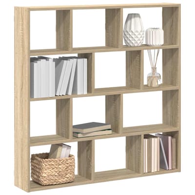 vidaXL - Wandschap - kubus - 12 - vakken - bewerkt - hout - sonoma - eikenkleurig