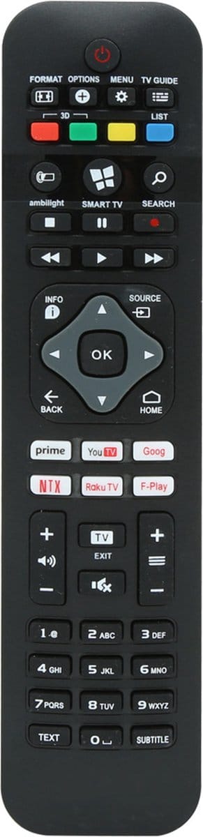 Slimtron® Universele Philips afstandsbediening – Smart TV Remote - Universeel voor alle Philips - Smart TV - Ambilight - met YouTube, Netflix knop - complete afstandsbediening