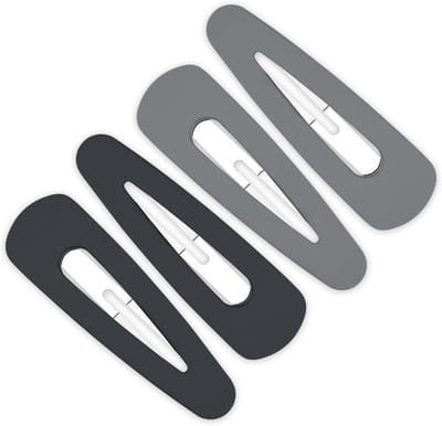4pcs Grote Haarclips - Acryl Metaal Snap 9cm - Matte Snap Clips Haarspelden - Grote Barrettes - Haaraccessoires voor Meisjes en Vrouwen - Zwart & Grijs
