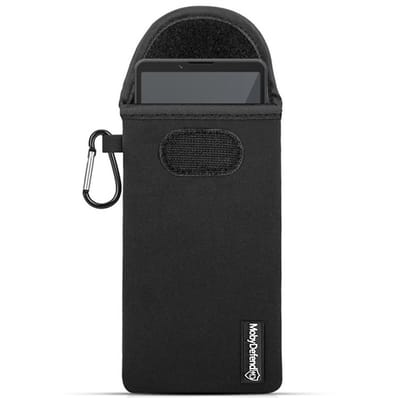 MobyDefend Hoesje - Geschikt voor Sony Xperia 10 VII - Neopreen Pouch Met Karabijnhaak - Insteek - Riemlus - Zwart