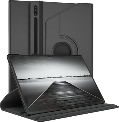 Hoesje Geschikt Voor Samsung Galaxy Tab S8 Ultra hoes Draaibare Book Case Cover Zwart - Hoesje Geschikt Voor Samsung Galaxy Tab S8 Ultra hoesje 14.6 2022
