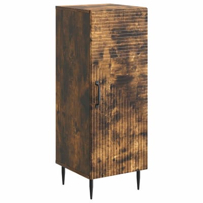 vidaXL - Dressoir - Gerookt - eiken - 33 - x - 34,5 - x - 89,5 - cm - Bewerkt - hout