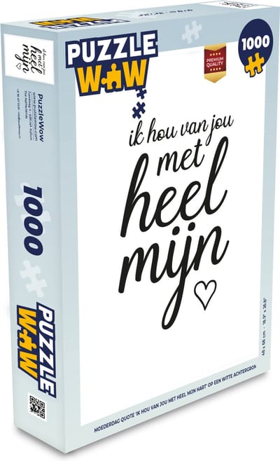 Puzzel Quotes - Ik hou van jou met heel mijn hart - Spreuken - Mama - Legpuzzel - Puzzel 1000 stukjes volwassenen
