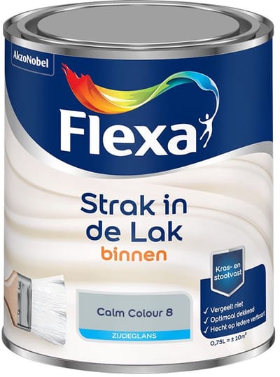 Flexa - Strak In De Lak Binnenlak Zijdeglans - Calm Colour 8 - Mengverf - 750 Ml