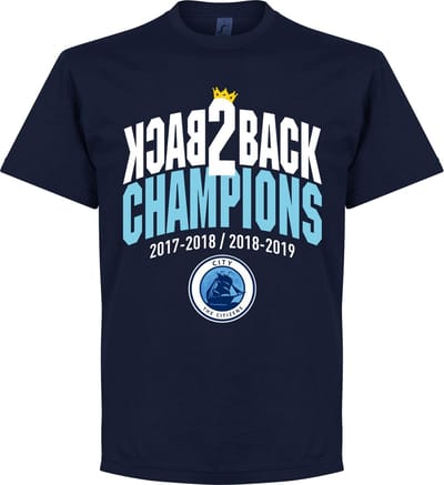 City Back to Back Champions T-Shirt - Navy - XL