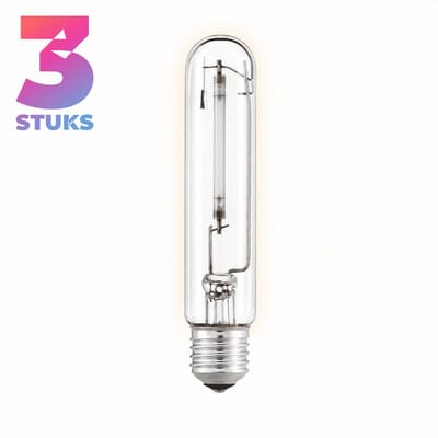 3x T-shape Gasontladingslamp E27 - 70W - Warm Wit Licht (2200K) - 6650 lm - 28 jaar - Dimbaar - SON-T / NAV-T / MSTSON-TPIA Plus