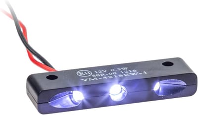 Micro Kentekenplaatverlichting - LED Verlichting Nummerplaatlamp - Motor Verlichting - E-gekeurd Compact Design - 7x45x12 mm - Zwart