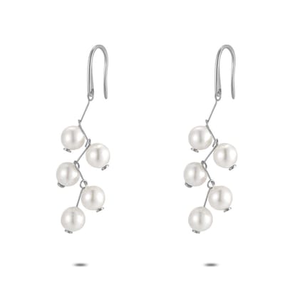 Twice As Nice Oorbellen in zilverkleurig zilver, 5 parels Zilverkleurig 00