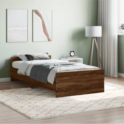 Bedframe met lade bewerkt hout sonoma eikenkleurig 100x200 cm