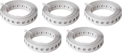 Alberts 848026 Gatband | met of zonder afrolcassette | wit met kunststof bekleed | breedte 12 mm | lengte 1,5 m | 5-delige set