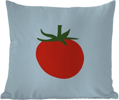 Buitenkussen - Rood - Tomaat - Groente - 45x45 cm - Weerbestendig