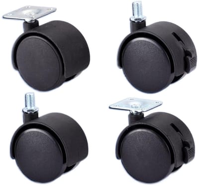 ZHaonan-zwenkwielen, 1,5 inch Stoel Wiel Meubilair Caster, Wielen Hardware, 39mm M8 Schroef/Plaat Draaibare Castor, Trolley Stille Brake Protect, Sterk lager (Kleur: Schroef met Rem)