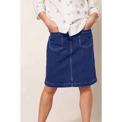 White Stuff Melody Denim Skirt Dark Denim Size: 22 | Denim Skirts Outlet | Dames | Blauw