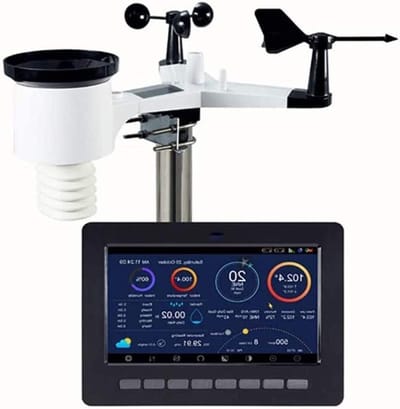 Weerstation met Sensoren - Weermeter Buiten Binnen - Weersvoorspelling Thuis - Draadloze Zonnesensor - Kleurendisplay - Wit