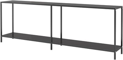 vidaXL Wandtafel 220x35x75,5 cm gehard glas zwart