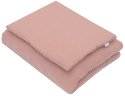 New Baby mousseline dekbedset 80x70 cm roze - Babydekbed
