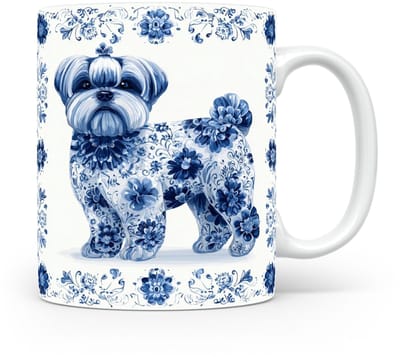 Mok Maltese Beker voor koffie of tas voor thee, cadeau voor dierenliefhebbers, moeder, vader, collega, vriend, vriendin, kantoor, opa, oma, hond, kerst, sinterklaas, verjaardag