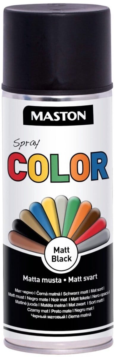 Maston Color Spuitverf - Mat - Zwart - Decoratieve Spuitverf - 400 ml - spuitbus verf