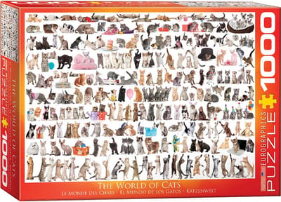 Eurographics - De Wereld van Katten [The World of Cats] - 1000 stukjes 68×48cm (b×h) - Legpuzzel