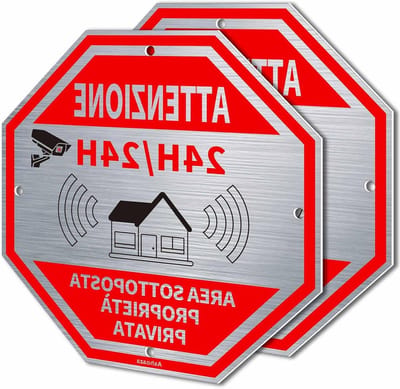 Waarschuwingsbord - CCTV Schild - Veiligheid Vergroten - Reflecterend Aluminium - 20 x 20 cm - Zwart Rood