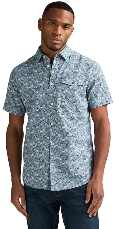 Petrol Industries M-1060-sis427 Overhemd Met Korte Mouwen Blauw S Man