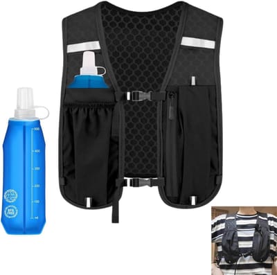 SNJY® Hardloopvest - Running Vest - Hardloopvest Drinken - Drinkhouder - Telefoonhouder - Zwart