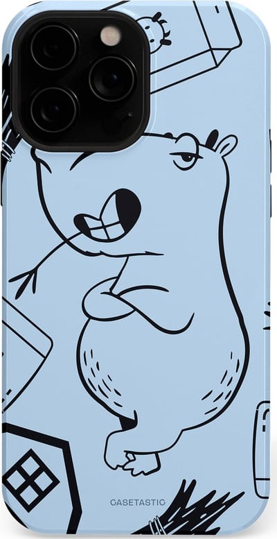 Casetastic Hoesje Geschikt voor Apple iPhone 13 Pro Magsafe - Stijlvolle Beschermende Duo-layer Case - Capibara chillen